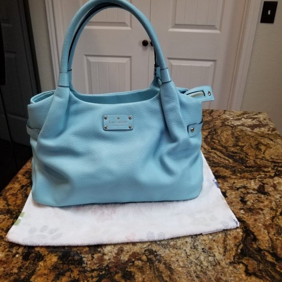 kate spade Bags Kate Spade Baby Blue Leather Purse Poshmark
